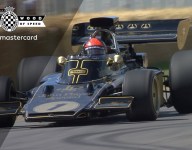 Emerson Fittipaldi reunites with Lotus 72 up Goodwood hill