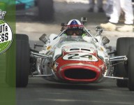Dario Franchitti in Jackie Stewart's Indy 500 Lola at FOS