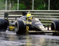 Celebrating Senna's first Formula 1 victory: April 21, 1985