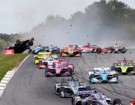 Newgarden sparks massive opening lap crash at Barber