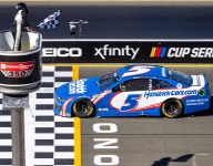 Larson holds off Elliott in overtime to win at Sonoma