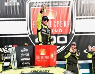 Blaney holds off Byron to claim narrow victory at Michigan