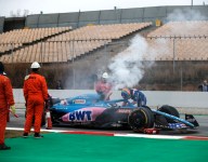 Alpine test ended early by fire for Alonso